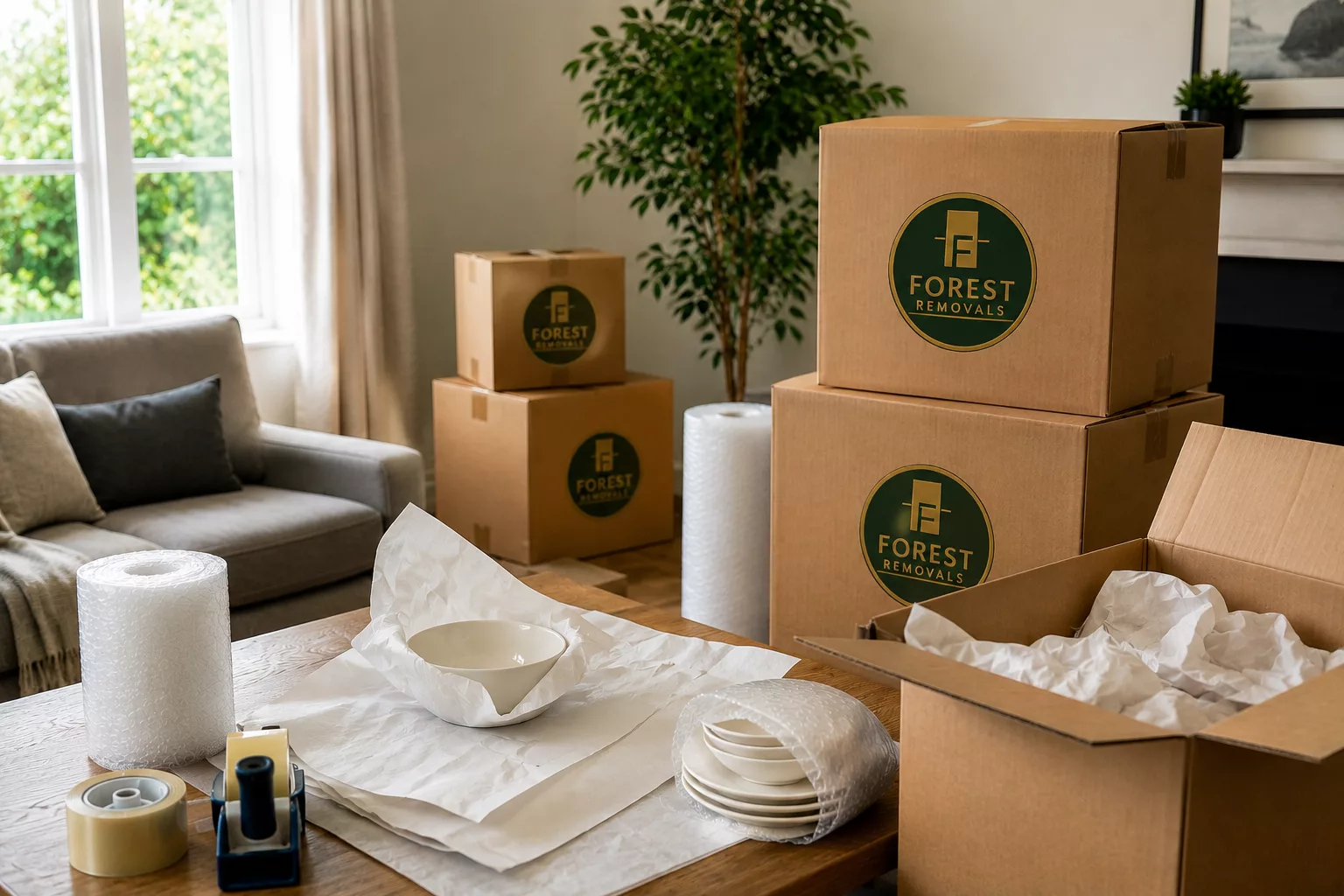 Packing services for moving home provided by Forest Removals